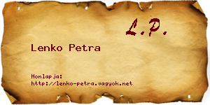 Lenko Petra névjegykártya