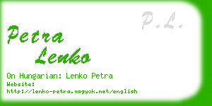 petra lenko business card